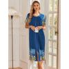 image:imageEkouaer Robes For Women Zipper Front Bathrobe Short Sleeve House Coat Long Nightgown With Pockets Soft LoungewearPat10