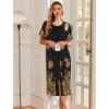 image:imageEkouaer Robes For Women Zipper Front Bathrobe Short Sleeve House Coat Long Nightgown With Pockets Soft LoungewearPat11