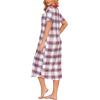 image:imageEkouaer Robes For Women Zipper Front Bathrobe Short Sleeve House Coat Long Nightgown With Pockets Soft LoungewearPat6