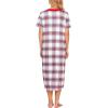 image:imageEkouaer Robes For Women Zipper Front Bathrobe Short Sleeve House Coat Long Nightgown With Pockets Soft LoungewearPat6