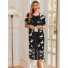 image:imageEkouaer Robes For Women Zipper Front Bathrobe Short Sleeve House Coat Long Nightgown With Pockets Soft LoungewearPat9