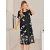 image:imageEkouaer Robes For Women Zipper Front Bathrobe Short Sleeve House Coat Long Nightgown With Pockets Soft LoungewearPat9