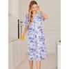 image:imageEkouaer Robes For Women Zipper Front Bathrobe Short Sleeve House Coat Long Nightgown With Pockets Soft LoungewearPurple Watercolor Flowers