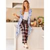 image:imageEkouaer Robes For Women Zipper Front Bathrobe Short Sleeve House Coat Long Nightgown With Pockets Soft LoungewearPurple Watercolor Flowers