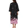 image:imageEkouaer Robes for Women 34 Sleeves Zipper Robe Zip Front Housecoat with Pockets