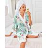 image:imageEkouaer Robes for Women Knee Length Bathrobe Lightweight Kimono Robe 34 Sleeve Knit Sleepwear with PocketsGreen Flower