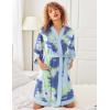 image:imageEkouaer Robes for Women Knee Length Bathrobe Lightweight Kimono Robe 34 Sleeve Knit Sleepwear with PocketsGreen Tie Dye