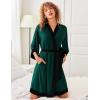 image:imageEkouaer Robes for Women Knee Length Bathrobe Lightweight Kimono Robe 34 Sleeve Knit Sleepwear with PocketsLake Green