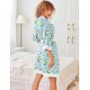image:imageEkouaer Robes for Women Knee Length Bathrobe Lightweight Kimono Robe 34 Sleeve Knit Sleepwear with PocketsLight Blue Flower