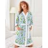 image:imageEkouaer Robes for Women Knee Length Bathrobe Lightweight Kimono Robe 34 Sleeve Knit Sleepwear with PocketsLight Blue Flower