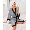 image:imageEkouaer Robes for Women Knee Length Bathrobe Lightweight Kimono Robe 34 Sleeve Knit Sleepwear with PocketsMid Grey