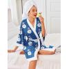 image:imageEkouaer Robes for Women Knee Length Bathrobe Lightweight Kimono Robe 34 Sleeve Knit Sleepwear with PocketsWhite Leopard Print