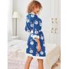image:imageEkouaer Robes for Women Knee Length Bathrobe Lightweight Kimono Robe 34 Sleeve Knit Sleepwear with PocketsWhite Leopard Print