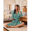 image:imageEkouaer Robes for Women Knee Length Bathrobe Lightweight Kimono Robe 34 Sleeve Loungewear Soft Sleepwear with Pockets SXXLCeladon Green