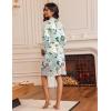 image:imageEkouaer Robes for Women Knee Length Bathrobe Lightweight Kimono Robe 34 Sleeve Loungewear Soft Sleepwear with Pockets SXXLFloral Green