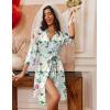 image:imageEkouaer Robes for Women Knee Length Bathrobe Lightweight Kimono Robe 34 Sleeve Loungewear Soft Sleepwear with Pockets SXXLFloral Green