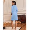 image:imageEkouaer Robes for Women Knee Length Bathrobe Lightweight Kimono Robe 34 Sleeve Loungewear Soft Sleepwear with Pockets SXXLLight Blue
