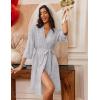 image:imageEkouaer Robes for Women Knee Length Bathrobe Lightweight Kimono Robe 34 Sleeve Loungewear Soft Sleepwear with Pockets SXXLLight Gray