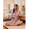 image:imageEkouaer Robes for Women Knee Length Bathrobe Lightweight Kimono Robe 34 Sleeve Loungewear Soft Sleepwear with Pockets SXXLMisty Rose