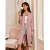 image:imageEkouaer Robes for Women Knee Length Bathrobe Lightweight Kimono Robe 34 Sleeve Loungewear Soft Sleepwear with Pockets SXXLMisty Rose