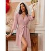 image:imageEkouaer Robes for Women Knee Length Bathrobe Lightweight Kimono Robe 34 Sleeve Loungewear Soft Sleepwear with Pockets SXXLMisty Rose