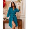 image:imageEkouaer Robes for Women Knee Length Bathrobe Lightweight Kimono Robe 34 Sleeve Loungewear Soft Sleepwear with Pockets SXXLTurquoise