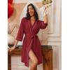 image:imageEkouaer Robes for Women Knee Length Bathrobe Lightweight Kimono Robe 34 Sleeve Loungewear Soft Sleepwear with Pockets SXXLWine Red