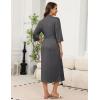 image:imageEkouaer Robes for Women Long Knit Bathrobe Lightweight 34 Sleeves Kimono Robe Soft Sleepwear with Pockets SXXLDeep Gray