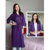 image:imageEkouaer Robes for Women Long Knit Bathrobe Lightweight 34 Sleeves Kimono Robe Soft Sleepwear with Pockets SXXLDeep Purple
