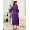 image:imageEkouaer Robes for Women Long Knit Bathrobe Lightweight 34 Sleeves Kimono Robe Soft Sleepwear with Pockets SXXLDeep Purple