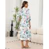 image:imageEkouaer Robes for Women Long Knit Bathrobe Lightweight 34 Sleeves Kimono Robe Soft Sleepwear with Pockets SXXLGreen Floral