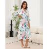 image:imageEkouaer Robes for Women Long Knit Bathrobe Lightweight 34 Sleeves Kimono Robe Soft Sleepwear with Pockets SXXLGreen Floral