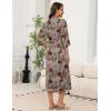 image:imageEkouaer Robes for Women Long Knit Bathrobe Lightweight 34 Sleeves Kimono Robe Soft Sleepwear with Pockets SXXLLeopard Print