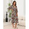 image:imageEkouaer Robes for Women Long Knit Bathrobe Lightweight 34 Sleeves Kimono Robe Soft Sleepwear with Pockets SXXLLeopard Print