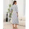 image:imageEkouaer Robes for Women Long Knit Bathrobe Lightweight 34 Sleeves Kimono Robe Soft Sleepwear with Pockets SXXLLight Gray Star