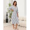 image:imageEkouaer Robes for Women Long Knit Bathrobe Lightweight 34 Sleeves Kimono Robe Soft Sleepwear with Pockets SXXLLight Gray Star