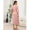 image:imageEkouaer Robes for Women Long Knit Bathrobe Lightweight 34 Sleeves Kimono Robe Soft Sleepwear with Pockets SXXLMisty Rose