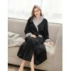 image:imageEkouaer Robes for Women Soft Long Bathrobe Lightweight Fleece Shawl Collar Spa Robe Cozy Sleepwear with Pockets SXXLBlackLight Gray