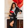 image:imageEkouaer Robes for Women Soft Long Bathrobe Lightweight Fleece Shawl Collar Spa Robe Cozy Sleepwear with Pockets SXXLBlackLight Gray