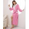 image:imageEkouaer Robes for Women Soft Long Bathrobe Lightweight Fleece Shawl Collar Spa Robe Cozy Sleepwear with Pockets SXXLPeach Pink