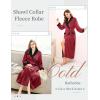 image:imageEkouaer Robes for Women Soft Long Bathrobe Lightweight Fleece Shawl Collar Spa Robe Cozy Sleepwear with Pockets SXXLWine Red
