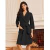 image:imageEkouaer Robes for Women Waffle Knit Bathrobe Lightweight Kimono Robe Knee Length Loungewear with PocketsBlack