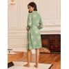image:imageEkouaer Robes for Women Waffle Knit Bathrobe Lightweight Kimono Robe Knee Length Loungewear with PocketsFloral Green