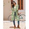 image:imageEkouaer Robes for Women Waffle Knit Bathrobe Lightweight Kimono Robe Knee Length Loungewear with PocketsFloral Green