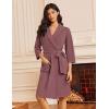 image:imageEkouaer Robes for Women Waffle Knit Bathrobe Lightweight Kimono Robe Knee Length Loungewear with PocketsGray Purple