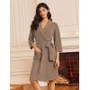 image:imageEkouaer Robes for Women Waffle Knit Bathrobe Lightweight Kimono Robe Knee Length Loungewear with PocketsKhaki