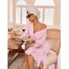 image:imageEkouaer Robes for Women Waffle Knit Bathrobe Lightweight Kimono Robe Knee Length Loungewear with PocketsPink