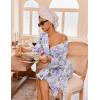 image:imageEkouaer Robes for Women Waffle Knit Bathrobe Lightweight Kimono Robe Knee Length Loungewear with PocketsPurple Butterfly Floral