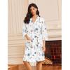 image:imageEkouaer Robes for Women Waffle Knit Bathrobe Lightweight Kimono Robe Knee Length Loungewear with PocketsWhite Blue Flowers