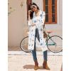 image:imageEkouaer Robes for Women Waffle Knit Bathrobe Lightweight Kimono Robe Knee Length Loungewear with PocketsWhite Blue Flowers